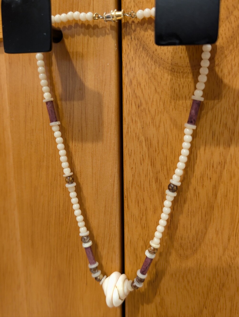 Vintage Shell And Stone Beaded Necklace